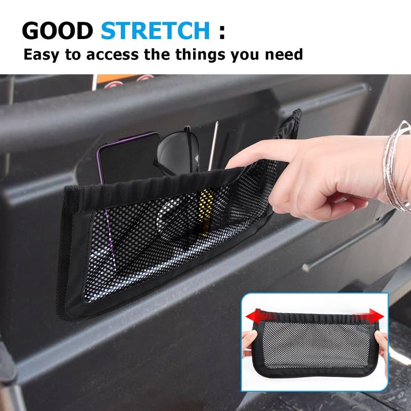 MARCHFA حقيبة شبكة تخزين بمسند الظهر الخلفي من MARCHFA UTV متوافقة مع ملحقات Can Am Defender Max UTV منظم حقيبة البضائع الخلفية وجيب شبكي للمقعد (شبكة تخزين 2X) - Image 4